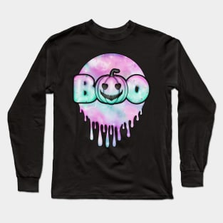 Boo pastel halloween pumpkin Long Sleeve T-Shirt